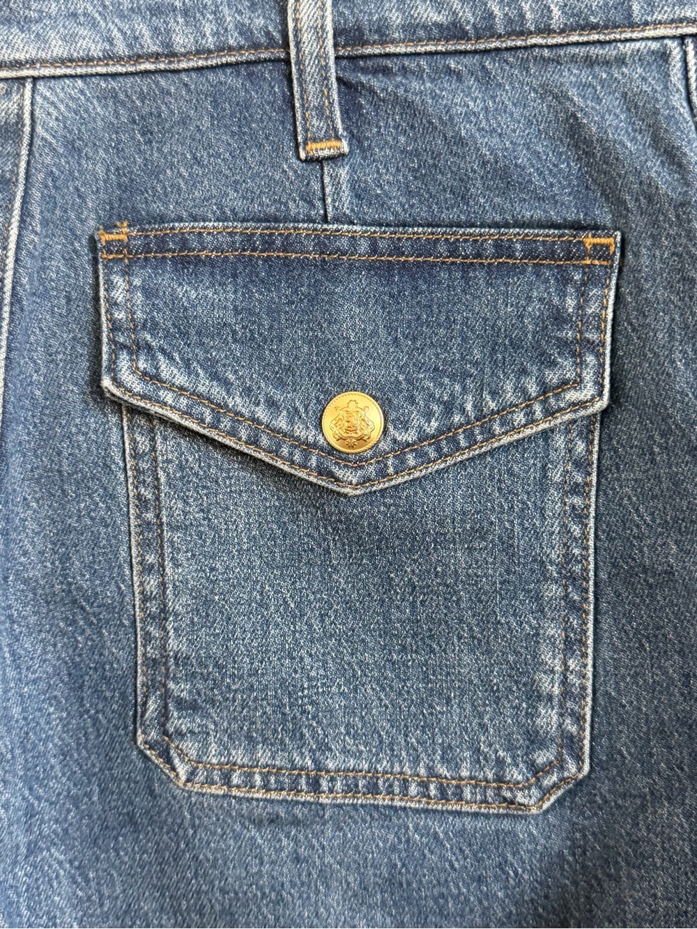 J.Crew Nautical Denim Shorts Gold Crest Buttons NWT 27 - Picture 3 of 10